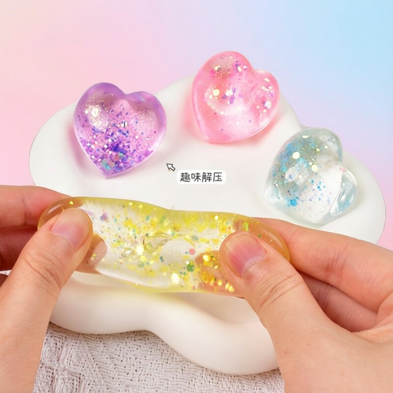 색깔이 변하는 하트 모양 스퀴즈 장난감, 반짝이 사랑  - Electronics Gadgets For Kids 리뷰 및 가격